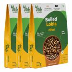 Aaj Pakao - Boiled Lobia / Chawli | 900gms | Ready to Cook For Instant Salad / Soup / Sweet Sundal | 100% Natural & No Added Preservatives (Pack of 3, 300gm Each)