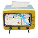 Amour Phone Holder with Tissue Box, TV Shaped Tissue and Smartphone Holder, Versatile (Mint Green)