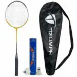 TRIUMPH Badminton Racket, Badminton Shuttle Cock, Badminton Racquet Triumph Passion 1 Pc with 10 Pc Triumph Wings Feather Shuttlecock & Full Racket Cover