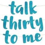 Festiko Talk Thirty To Me Teal Glitter Banner