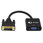 7 seven Dvi to Vga Adapter, 1080p Active Dvi D Male to Vga Female Adapter Converter 24 Plus 1 Male to Female Adapter Black