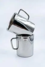 i WARE KkitchenCare Stainless Steel Silver Touch Double Wall Tea/Coffee Mugs, Set of 2