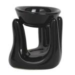 Divine Home Black Ceramic Hand Shaped Tea Light Diffuser