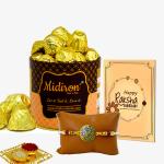 Midiron Fancy Rakhi with Chocolate And Card for brother | Chocolate box for Raksha Bandhan for Brother | Rakhi Gift for Bhai (Rakhi Hamper)