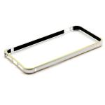 Defender Silver Aluminum, Canvas Protective Dual Tone Frame Slim Rim Bumper With Lock For Micromax Canvas Juice A77