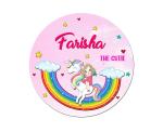 Ashvah Multicolour Engineered Wood Unicorn Customizable Fridge Sticker Magnet-Gift On Happy Birthday For Friend, Name-Farisha