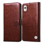 Casotec Premium Leather Kickstand Wallet Flip Case Cover with Magnetic Closure for InFocus M370i - Brown