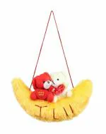 Tickles Polyester Animal Loving CoUple Teddy Riding A Swing Lightweight Stuffed Toy 15 cm 24M and Above