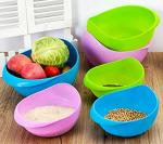 PAN P@CIFIC Multicolor Plastic Fresh Colorful Rinse Fruit Vegetables Basin Wash Rice Sieve Bowl