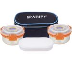 Granify D-1154 Stainless Steel Lunch Box with 2 lock n lock Stainless Steel Containers and Chapati Tray 600 ml