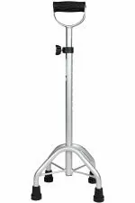 entros Premium Aluminium Height Adjustable Quadripod 4 Leg Curved Walking Stick with Support Handle - KL948