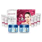 Meglow Women Beauty Combo Pack of 3- Diamond Kit Facial Kit (105g) with with Complete 5 steps Facial System For Prompt Radiance || Gold Bleach Cream ((2)50g Each) For Glowing Skin || Helps in Remove Excess Oil and Dirt