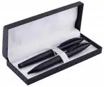 COI Full Black Pen Set with Blue Ink and Executive Use Roller and Ball Point Pen (Set of 2 Pens)