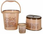 Nayasa Funk Square 3 Pcs Bathroom Set(Bucket 25L+Mug 1.5L+Stool)