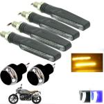 Eshopglee Red and Black Bike Light Combo 2 Handle Lights 4 Slim Indicators Lights (pack of 6)