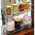 KPT Utensil Kitchen Rack Steel Spice Rack Container Organizer Multi-use Kitchen Storage Shelf Dish Drainer
