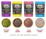 English Nuts 800 Grams 4 in 1 Edible Seeds Combo For Eating | Pumpkin , Sunflower , Flax, Chia Seeds | 200 Grams Each | Seeds for Eating |