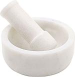 eGharonda Handicrafts B E Craft, Mortar and Pestle Set, kharad, Masher Spice Mixer/Okhli and musle/Kharal for Kitchen (4 inches, White )