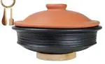 Craftsman India Online Black Terracotta Clay Pottery Mud Pot For Cooking And Serving, 2 L
