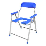 NEOSAFE Stainless Steel Jumbo Commode Chair Shower Chair (Blue)