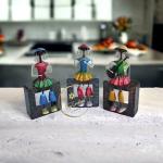 VIYU CREATIONS Handmade Handpainted Iron Dolls Musicians- Showpiece & Wall Hanging Set|Decorative Items For Home|Wall Decor|Home Decor|Show Pieces For Home Décor (Multicolour)