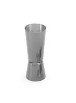 Dynore Stainless Steel Tall Peg Measure Of 30/60 ml Black