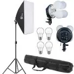 Eloies EL59DX 80w Softbox Lighting, 1 Light Kit Photography Professional Continuous Studio Lights 50cm x 70cm Reflectors for Fashion Portrait Product Photography YouTube (1nos Light KIT)