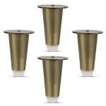 Plantex Heavy Duty Stainless Steel 4 inch Sofa Leg/Bed Furniture Leg Pair for Home Furnitures (DTS 53 Brass Antique) 8 Pcs