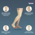 Tynor Compression Stocking Mid Thigh Classic, Beige, Medium, 1 Pair