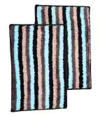 Ariana Microfiber Stripes Anti-Skid Set of 2 Bathmats (45cm X 30cm)