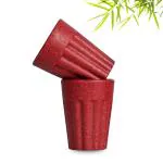 Eha Set of 2 Earth-Friendly Cutting Chai Cups | 100 ml | Coffee Cup Made with Rice Husk & Bamboo Fibers | Microwave Safe Tea Set |Hot & Cold Coffee Mug, Milk & Tea Cup Set| Cora