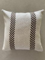 Earthy India Designer thick Cotton Cushion Cover 12 inch x 12 inch 1pcs (Beige and white1)