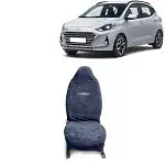 Kingsway Towel Fabric Car Seat Covers for Hyundai Grand I10 Nios, 2019 - 2022 Model, Material: 100% Cotton, Color : Grey, Complete Set of All Seats (Car Specific Front + Rear Seat Covers)