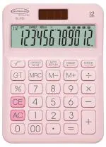 Bambalio 12 Digits Electronic Calculator | Model - BL-350 | 3 Years Warranty | Colour - Baby Pink