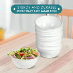 Dream Home Microwave Safe Plastic Serving Round Bowls| Katori for Kitchen | Microwave Safe Bowls for Rice| Soup| Pasta| 250 ML (Pack of 10 White)
