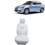 Kingsway Towel Fabric Car Seat Covers for Maruti Suzuki Swift Dzire, 2012 - 2017 Model, Material: 100% Cotton, Color : White, Complete Set of All Seats (Car Specific Front + Rear Seat Covers)