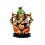 Etsibitsi Golden Polyurethane Lord Pagdi Ganesha Idol