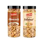 YUM YUM Dry Fruits Combo Pack 300g - Almonds & Walnut Kernels- Badam & Akhrot Giri (150g x 2)