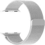 RUPELIK (Chain iWatch 41mm Silver) Stainless Steel Megnatic iWatch Strap Series 7,6,5,4,3,2,1/SE Compatible For Strap 41mm/40mm/38mm Smart Watch Strap (Silver)