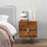 SMAART CRAAFTS KIRA Solid Wood Bedside Table for Bed Room| Natural Teak Finish | Solid Mango Wood