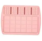 TPV TRENDING PRODUCTS VILLA Pink Silicone 2 In 1 Chocolate Bar Candy Mould Food-Grade Mini And Big 6 Cavity Moulding Tray