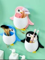 ODD M EVEN Penguin Remote Holder Wall Toothbrush Stand Mobile Holder Bathroom Toothbrush Holder Cat Toilet Brush Holder Bedside Animal Toothbrush Holder Pp Household Display Stand (3 Pcs)