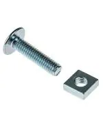 Epi-Torque Minus Head Full Thread Roofing Fencing Bolts With Matching Square Nuts - Bright Zinc Plated Slotted - 6 Sizes Box (Pack of 300)