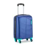 Safari Crypto 55 Cms Small Cabin Polycarbonate Hardshellsided 4 Wheels Luggage/Inline Trolley Bag with TSA Lock (Midnight Blue)