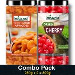mickno organics Combo Dried Cherry & Turkish Dried Apricots Dry Fruits - 250gmEach Apricots, Cherries (2 x 250 g)