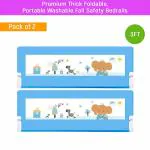 Safe-o-kid Bed Rail Guard (3 Ft/ 36 Inches/92 Cms / X 2.5Ft/ 30 Inches/ 76Cms) For Baby Fit-All, Adjustable/ Portable, One-Hand Operate, Foldable Falling Protector Bed Rails For Kids, Blue Pack of 2