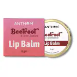 Anthom Beetroot Lip Balm | Natural Lip Care with Shea Butter, Carrot Seed Oil, and Jojoba Oil | Moisturizing and Nourishing Lip Treatment for Soft, Healthy Lips | Long-Lasting Hydration | Vegan and Cruelty-Free | 8gm