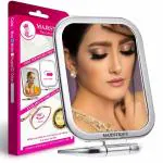 MAJESTIQUE Tabletop Mount Double Side Makeup Mirror, 1X/20X Square Zoom Mirror 180 Degree - White