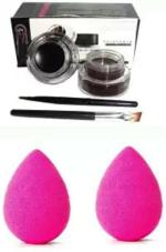 Lenon BEAUTY GEL EYELINER 6 G (BLACK & BROWN) & MAKEUP PUFF PINK (3 Items in the set)