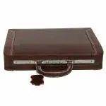 RICHSIGN Brown Leather Men Laptop Briefcase